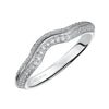 Artcarved Bridal Mounted with Side Stones Contemporary Halo Diamond Wedding Band Cynthia 14K White Gold