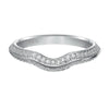 Artcarved Bridal Mounted with Side Stones Contemporary Halo Diamond Wedding Band Cynthia 14K White Gold