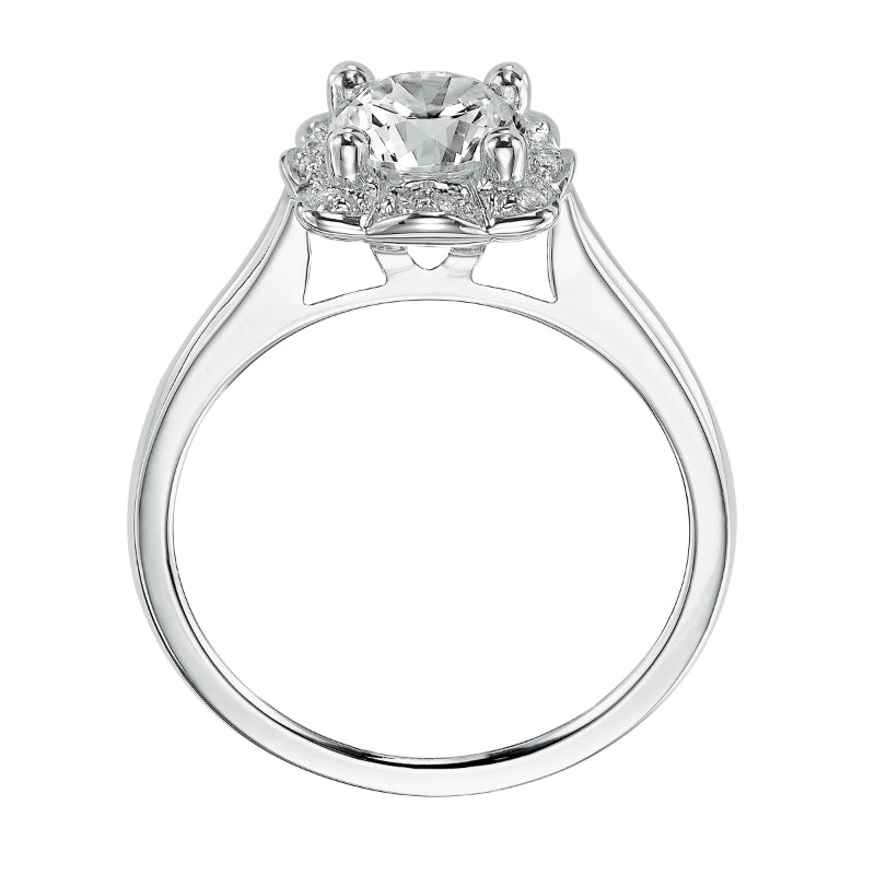 Artcarved Bridal Mounted with CZ Center Contemporary Halo Engagement Ring Marissa 14K White Gold