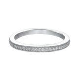 Artcarved Bridal Mounted with Side Stones Vintage Diamond Wedding Band Agnes 14K White Gold