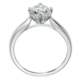 Artcarved Bridal Semi-Mounted with Side Stones Classic Solitaire Engagement Ring Nancy 14K White Gold