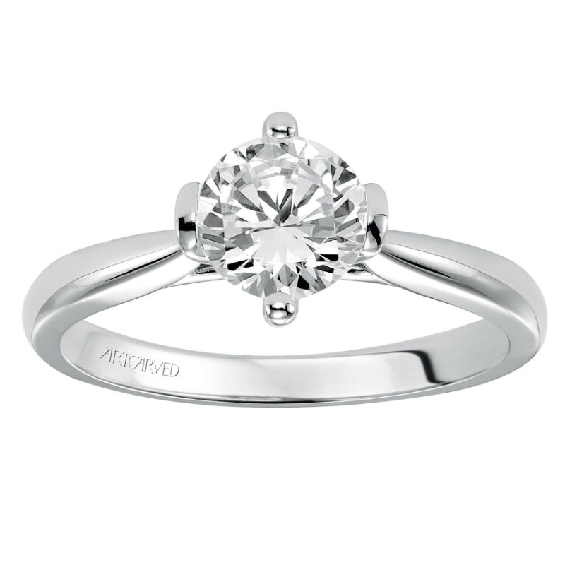 Artcarved Bridal Mounted with CZ Center Classic Solitaire Engagement Ring Nancy 14K White Gold