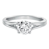 Artcarved Bridal Mounted with CZ Center Classic Solitaire Engagement Ring Lana 14K White Gold