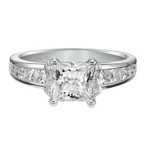 Artcarved Bridal Mounted with CZ Center Classic Engagement Ring Jillian 14K White Gold