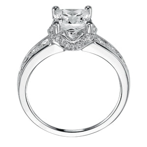 Artcarved Bridal Mounted with CZ Center Classic Engagement Ring Jillian 14K White Gold