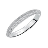 Artcarved Bridal Mounted with Side Stones Vintage Diamond Wedding Band Brenda 14K White Gold