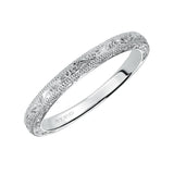 Artcarved Bridal Band No Stones Vintage Engraved Solitaire Engagement Ring Bernadette 14K White Gold