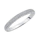 Artcarved Bridal Mounted with Side Stones Vintage Diamond Wedding Band Amaya 14K White Gold