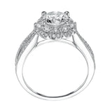 Artcarved Bridal Mounted with CZ Center Contemporary Halo Engagement Ring Flora 14K White Gold