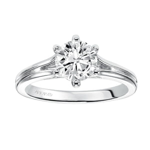 Artcarved Bridal Unmounted No Stones Classic Solitaire Engagement Ring Sylvia 14K White Gold