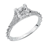 Artcarved Bridal Mounted with CZ Center Contemporary Engagement Ring Regina 14K White Gold