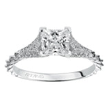 Artcarved Bridal Mounted with CZ Center Contemporary Engagement Ring Regina 14K White Gold
