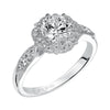 Artcarved Bridal Semi-Mounted with Side Stones Vintage Halo Engagement Ring Francesca 14K White Gold