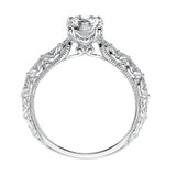 Artcarved Bridal Semi-Mounted with Side Stones Vintage Engagement Ring Collete 14K White Gold