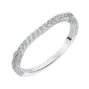 Artcarved Bridal Mounted with Side Stones Vintage Engraved Diamond Wedding Band Angelina 14K White Gold