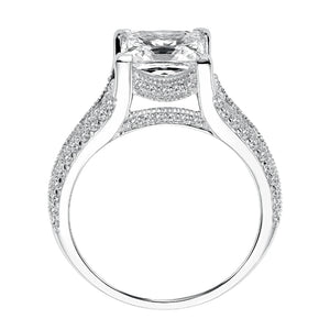 Artcarved Bridal Semi-Mounted with Side Stones Vintage Milgrain Engagement Ring Harper 14K White Gold