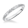 Artcarved Bridal Band No Stones Vintage Engraved Solitaire Wedding Band Cherry 14K White Gold