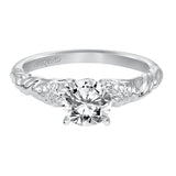 Artcarved Bridal Semi-Mounted with Side Stones Vintage Engagement Ring Kyle 14K White Gold