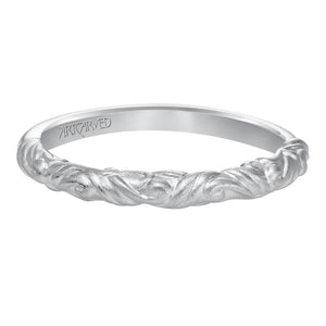 Artcarved Bridal Band No Stones Vintage Wedding Band Kyle 14K White Gold