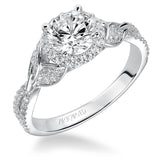 Artcarved Bridal Mounted with CZ Center Contemporary Engagement Ring Olga 14K White Gold