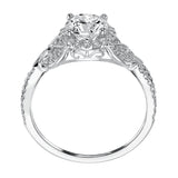 Artcarved Bridal Semi-Mounted with Side Stones Contemporary Engagement Ring Olga 14K White Gold