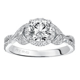 Artcarved Bridal Mounted with CZ Center Contemporary Engagement Ring Olga 14K White Gold
