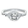 Artcarved Bridal Mounted with CZ Center Vintage Filigree Halo Engagement Ring Yvette 14K White Gold