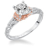 Artcarved Bridal Semi-Mounted with Side Stones Vintage Engagement Ring Rhonda 14K White Gold Primary & 14K Rose Gold