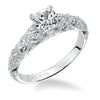 Artcarved Bridal Mounted with CZ Center Vintage Engagement Ring Glenda 14K White Gold