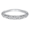 Artcarved Bridal Mounted with Side Stones Vintage Diamond Wedding Band Glenda 14K White Gold