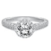 Artcarved Bridal Mounted with CZ Center Vintage Filigree Halo Engagement Ring Roseanne 14K White Gold