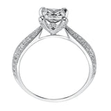 Artcarved Bridal Mounted with CZ Center Vintage Milgrain Diamond Engagement Ring Sinclair 14K White Gold