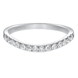 Artcarved Bridal Mounted with Side Stones Contemporary Bezel Halo Diamond Wedding Band Irina 14K White Gold