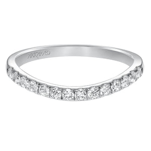 Artcarved Bridal Mounted with Side Stones Contemporary Bezel Halo Diamond Wedding Band Irina 14K White Gold