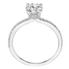 Artcarved Bridal Semi-Mounted with Side Stones Classic Engagement Ring Sybil 14K White Gold