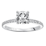 Artcarved Bridal Mounted with CZ Center Classic Engagement Ring Sybil 14K White Gold