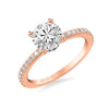 Artcarved Bridal Semi-Mounted with Side Stones Classic Engagement Ring 14K Rose Gold & Blue Sapphire