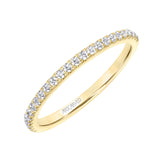 Artcarved Bridal Mounted with Side Stones Classic Diamond Wedding Band Sybil 14K Yellow Gold