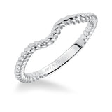 Artcarved Bridal Band No Stones Contemporary Twist Halo Wedding Band Serina 14K White Gold