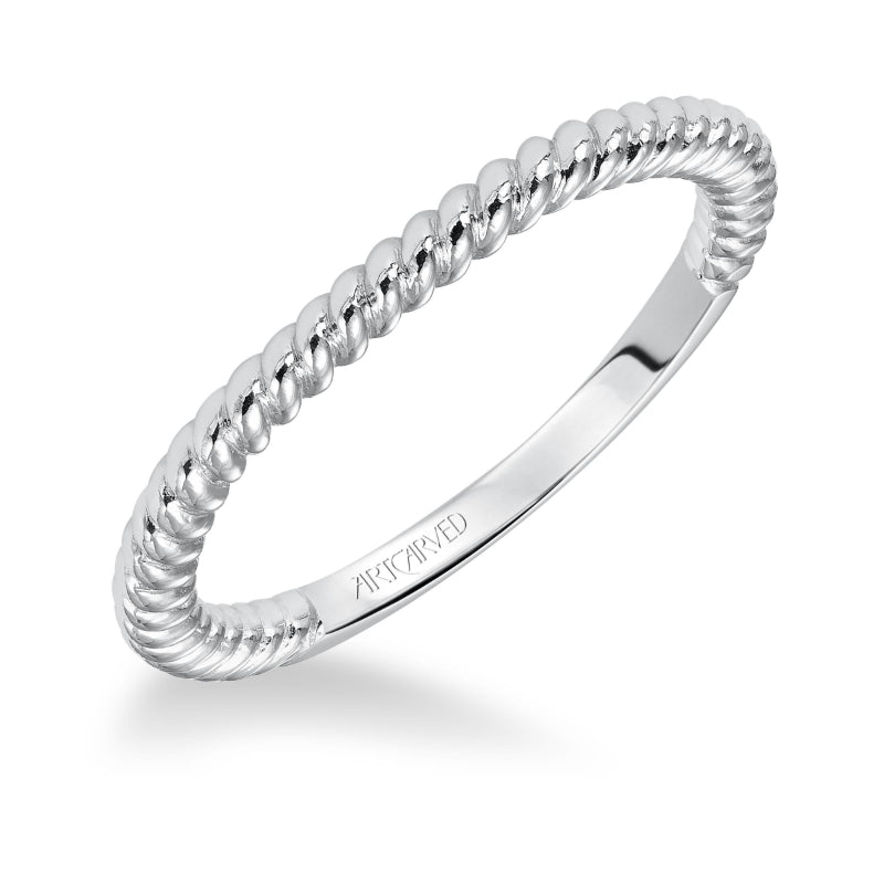 Artcarved Bridal Band No Stones Contemporary Wedding Band Darla 14K White Gold