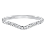 Artcarved Bridal Mounted with Side Stones Classic Halo Diamond Wedding Band Dorsey 14K White Gold