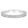 Artcarved Bridal Mounted with Side Stones Vintage Engraved 3-Stone Diamond Wedding Band Ophelia 14K White Gold