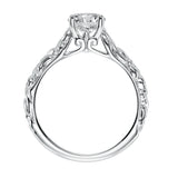 Artcarved Bridal Mounted with CZ Center Vintage Signature Engagement Ring Aurelie 14K White Gold