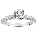 Artcarved Bridal Mounted with CZ Center Vintage Signature Engagement Ring Aurelie 14K White Gold