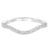 Artcarved Bridal Mounted with Side Stones Contemporary Bezel Halo Diamond Wedding Band Genevieve 14K White Gold