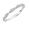 Artcarved Bridal Mounted with Side Stones Vintage Floral Halo Diamond Wedding Band Sabina 14K White Gold