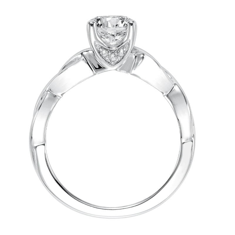 Artcarved Bridal Mounted with CZ Center Contemporary Twist Solitaire Engagement Ring Alicia 14K White Gold