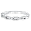 Artcarved Bridal Band No Stones Contemporary Twist Solitaire Wedding Band Alicia 14K White Gold