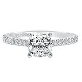 Artcarved Bridal Semi-Mounted with Side Stones Classic Diamond Engagement Ring Willa 14K White Gold