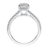 Artcarved Bridal Semi-Mounted with Side Stones Classic Diamond Engagement Ring Willa 14K White Gold
